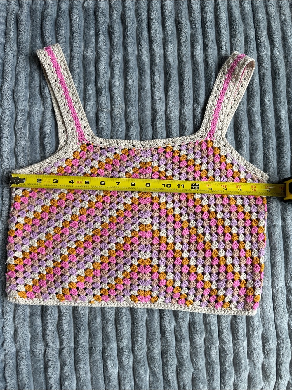 Cotton Emporium Multicolor chevron Crochet Knit tank Top - Picture 6 of 7